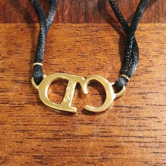 Authentic Christian Dior Black Choker Necklace CD Initials - Picture 4 of 4